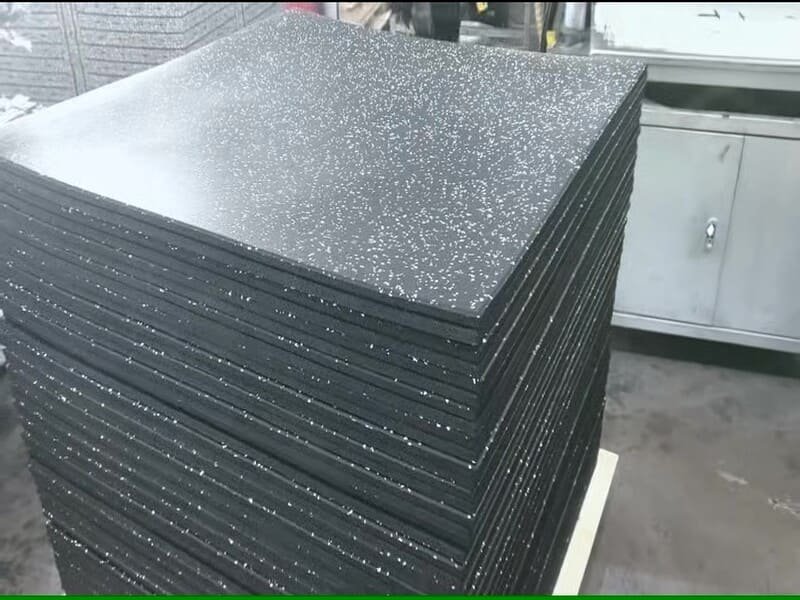 rubber floor tiles in a garage